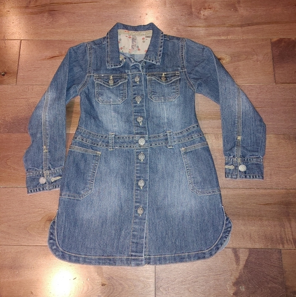 Okaidi Toddler Girl Long sleeve Jean dress‎ size 5Y Blue Denim